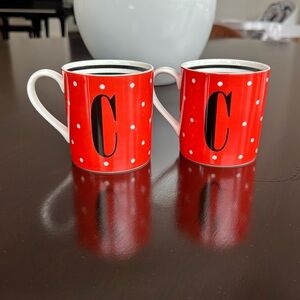 GUC Kate Spade/Lenox “To the Letter” monogram coffee cup, C Set of two